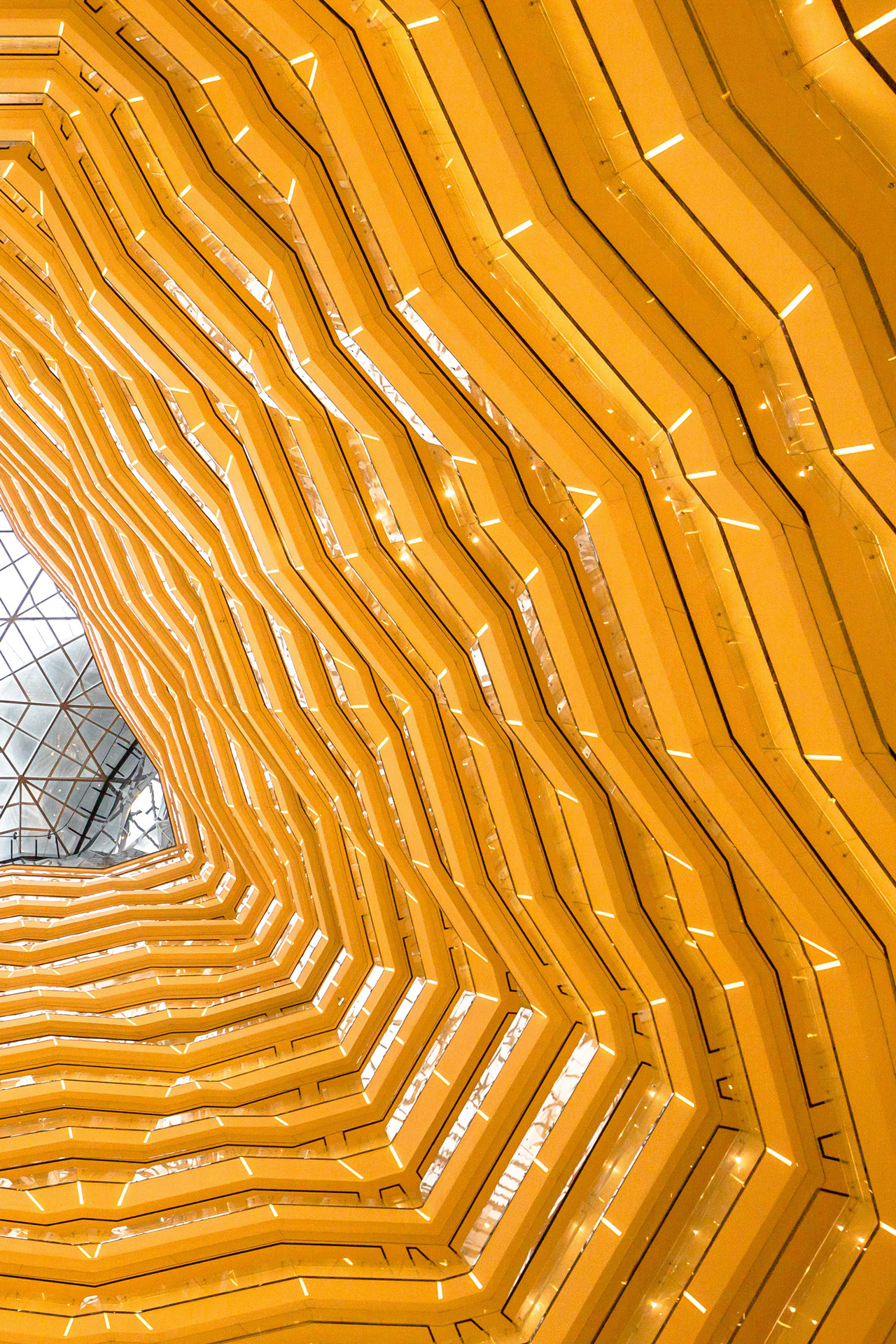 yellow abstract building interior