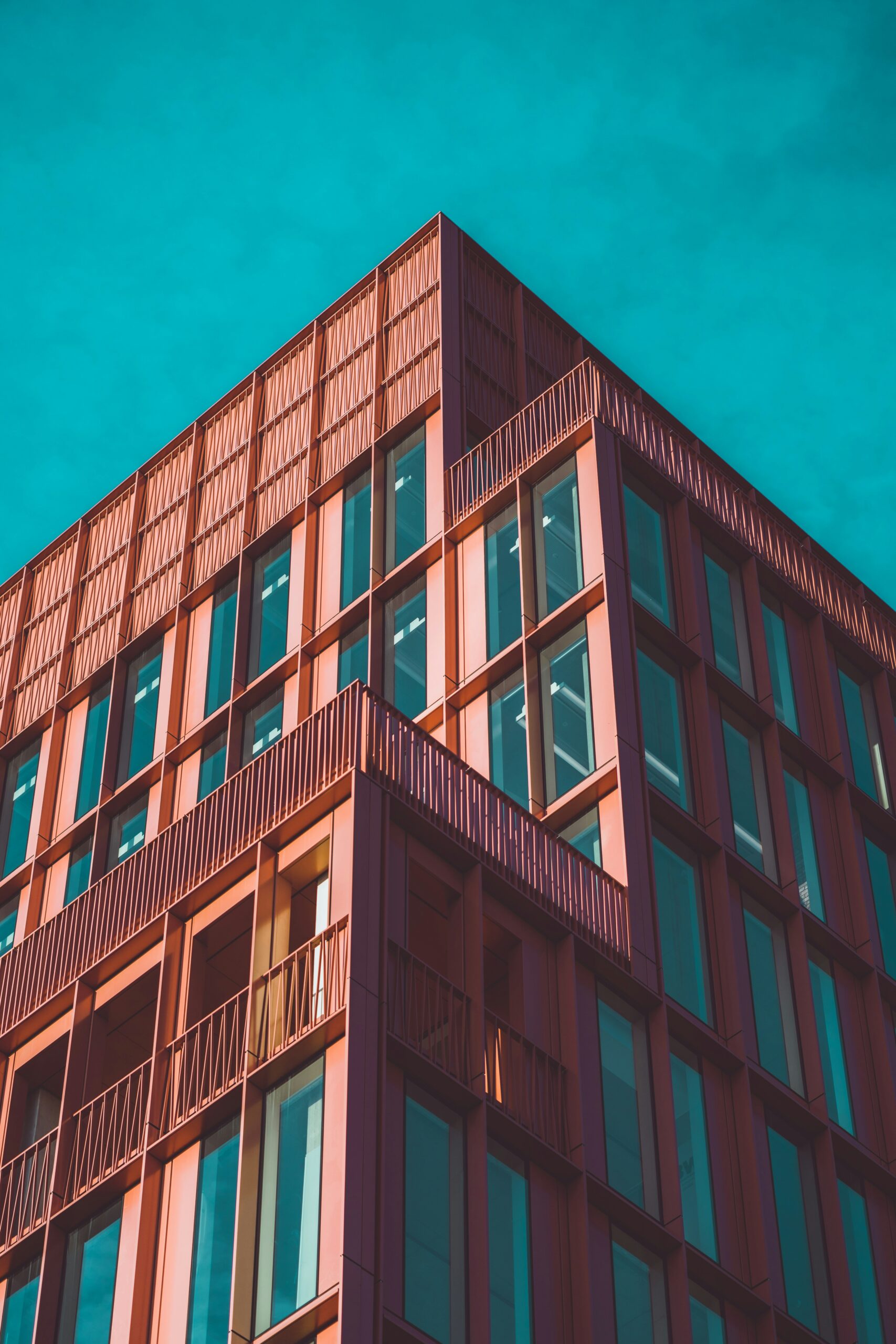 city building and blue sky